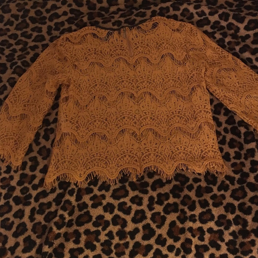 Forever 21 Yellow Mustard Vintage Lace Shirt